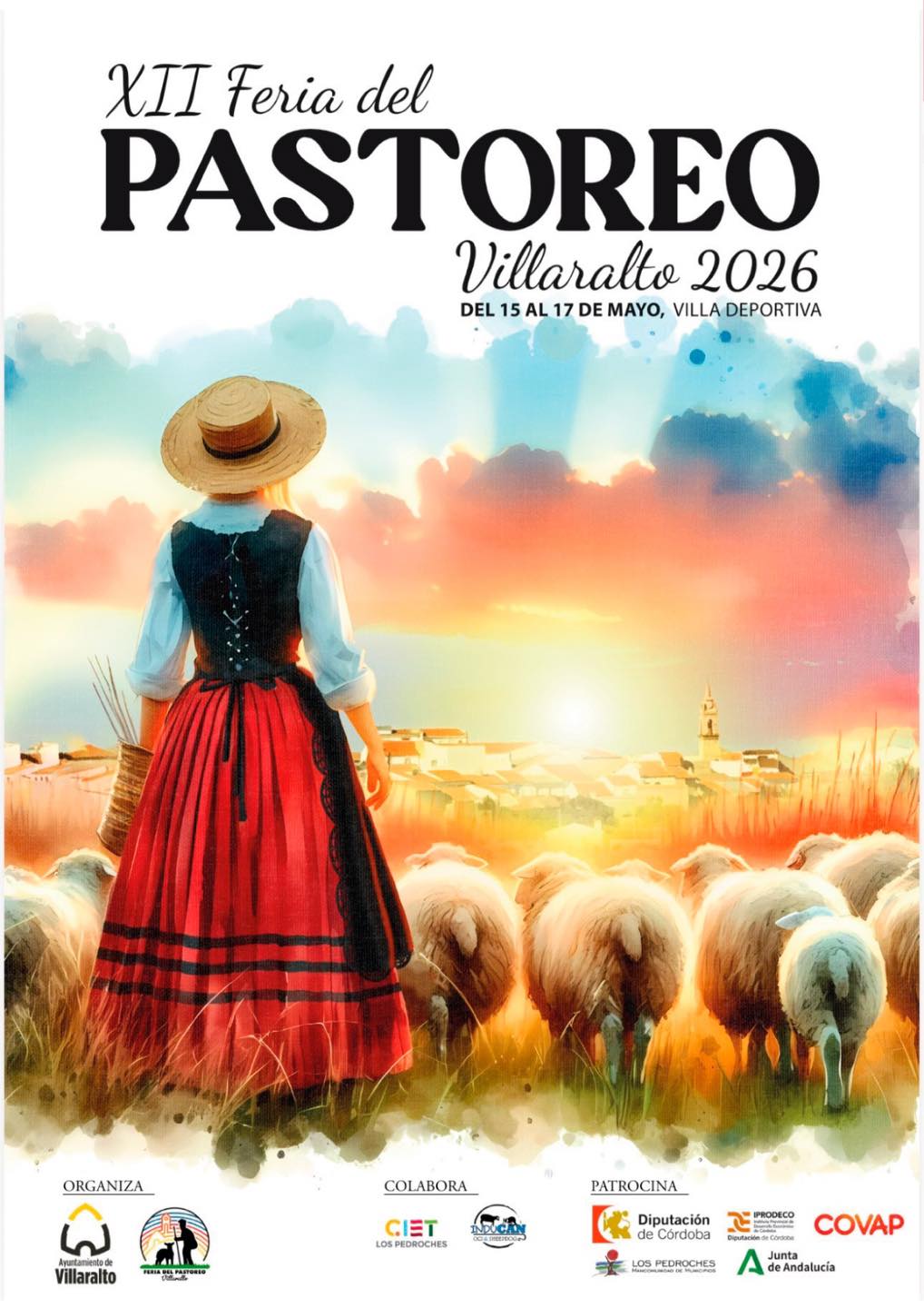 Cartel de la Feria del Pastoreo de Villaralto 2026 con fechas del 15 al 17 de mayo y programación del evento